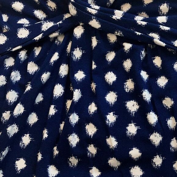 Merona Dress XS Polka- Dot Blue & White Empire Waist Retro Boho - Picture 10 of 12